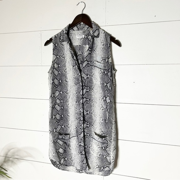 Equipment Snake Print Button Down Sleeveless Dress - Picture 2 of 6